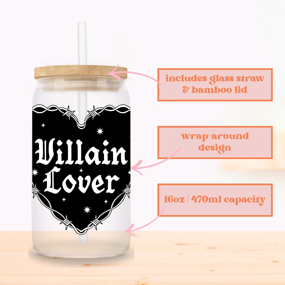VIllian Lover Glass Cup