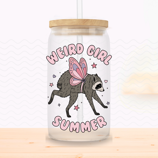 Weird Girl Summer Glass Cup