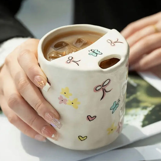 Butterfly & Bow Ceramic Cup