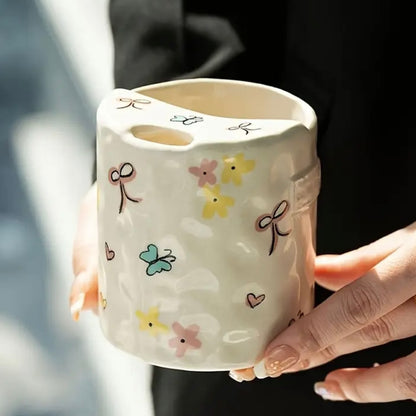 Butterfly & Bow Ceramic Cup