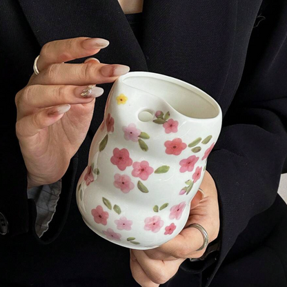 Blossom Ceramic Cup with Straw