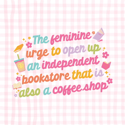 Bookstore Coffee Shop Permanent Decal