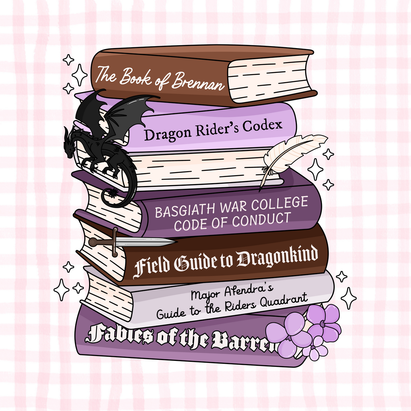 FW Book Stack Permanent Decal
