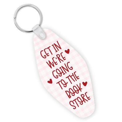 Going To The Bookstore Motel Keychain