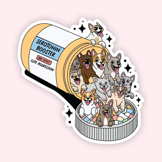 Serotonin Booster Dogs Sticker
