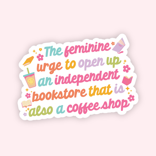 Bookstore Coffee Shop Sticker