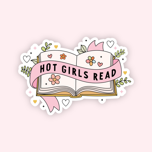 Hot Girls Read Floral Sticker