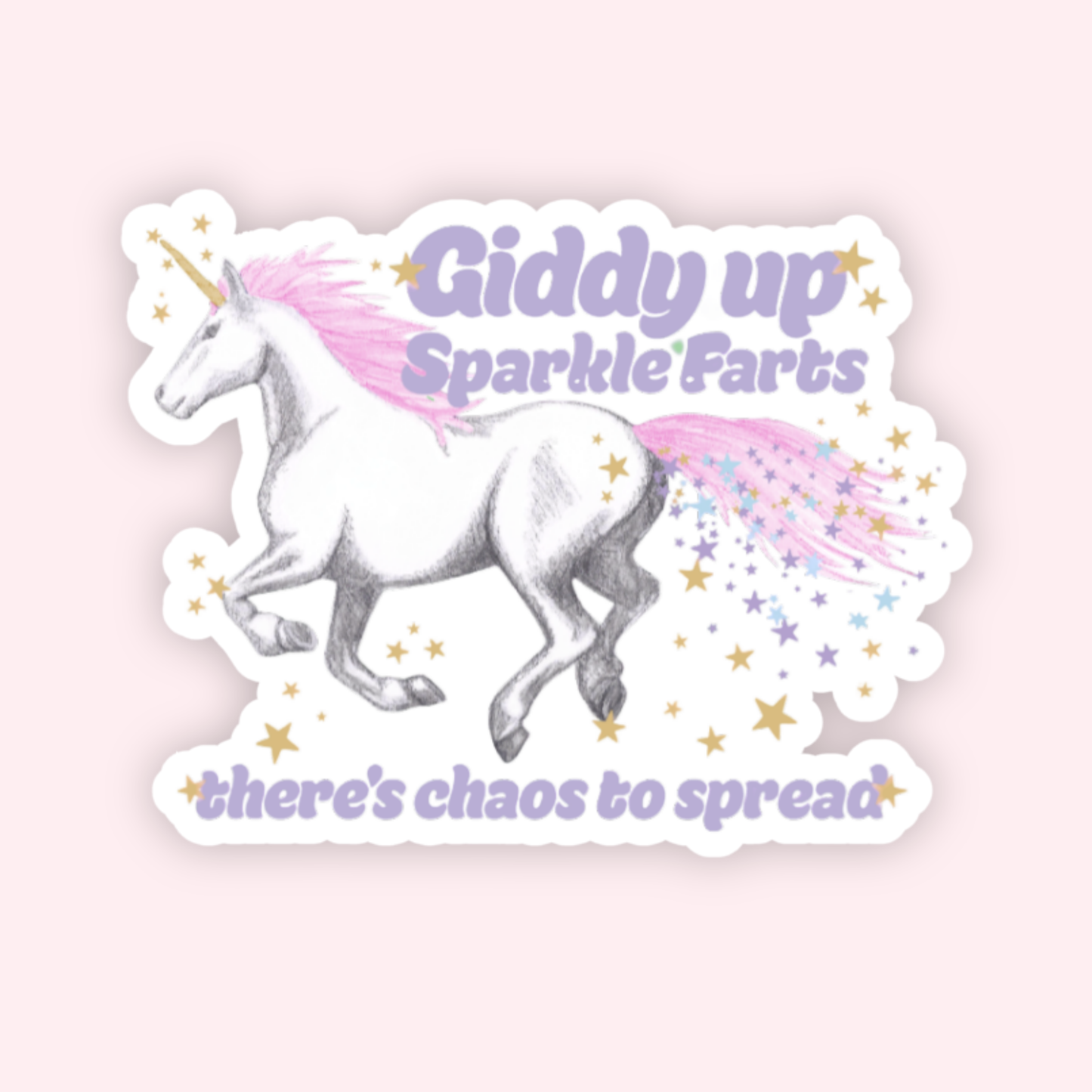 Giddy Up Sparkle Farts Sticker