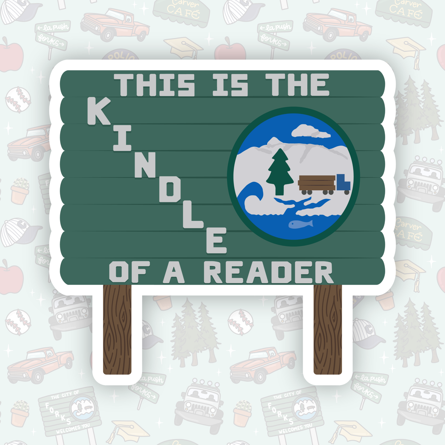 TW Kindle Of A Reader Sticker