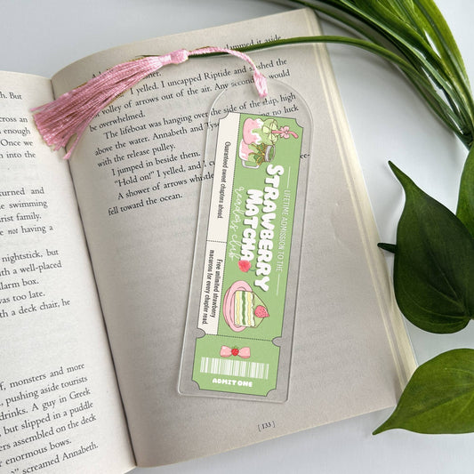 Strawberry Matcha Readers Club Acrylic Bookmark
