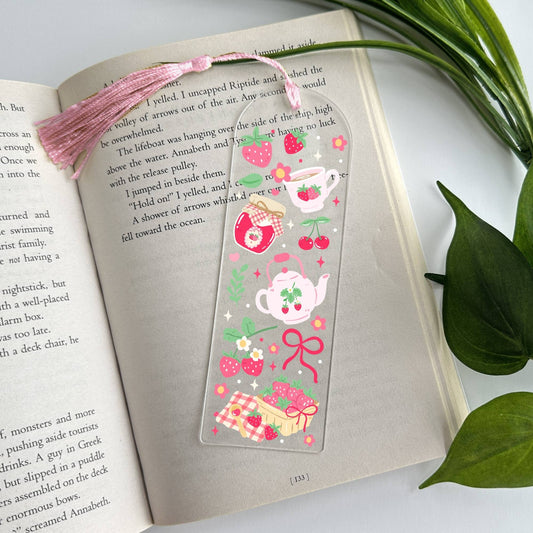 Strawberry Picnic Acrylic Bookmark