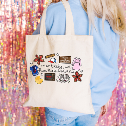 ST Mentally in Hawkins Canvas Tote Bag