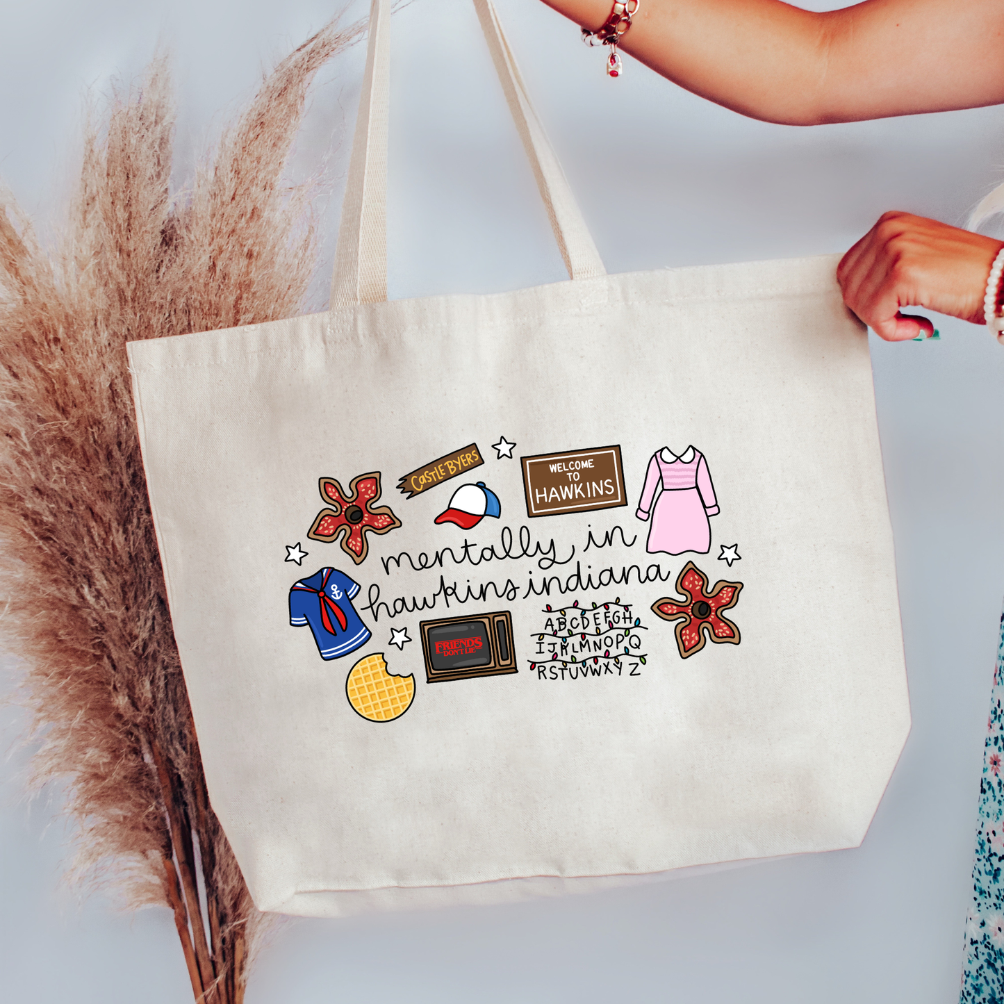 ST Mentally in Hawkins Canvas Tote Bag