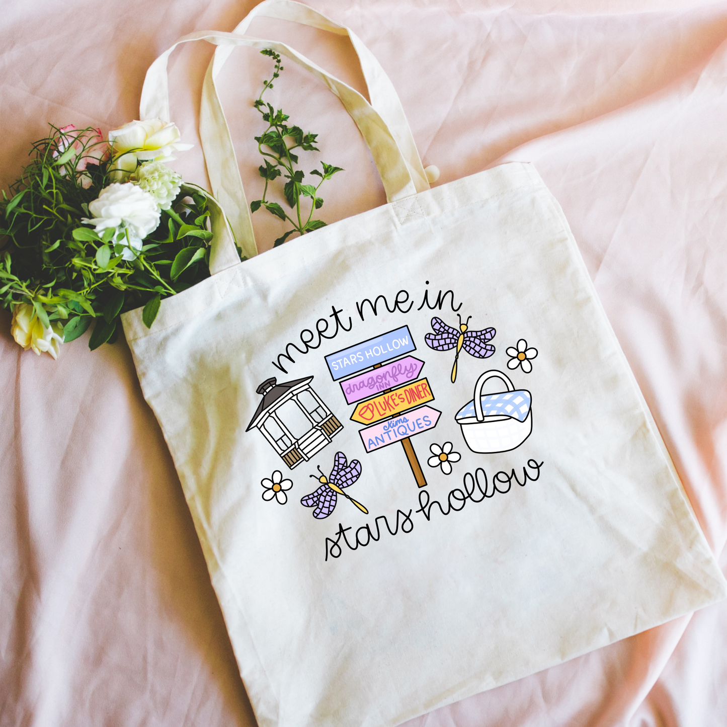 GG Meet Me In Stars Hollow Canvas Tote Bag