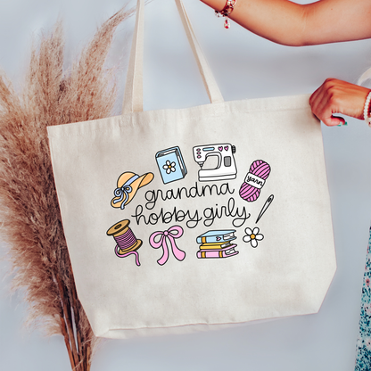 Grandma Hobby Girly Canvas Tote Bag