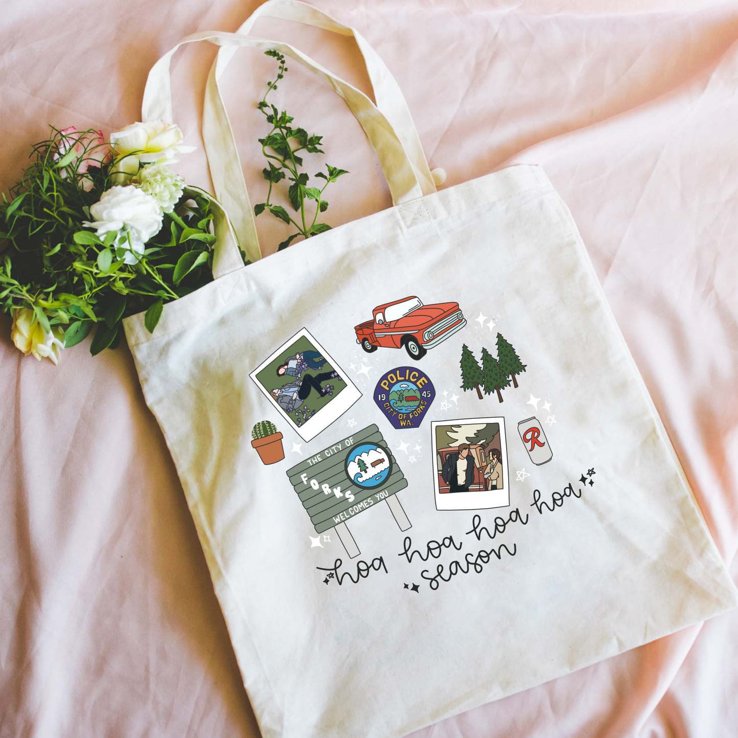 TW Hoa Hoa Hoa Hoa Season Canvas Tote Bag