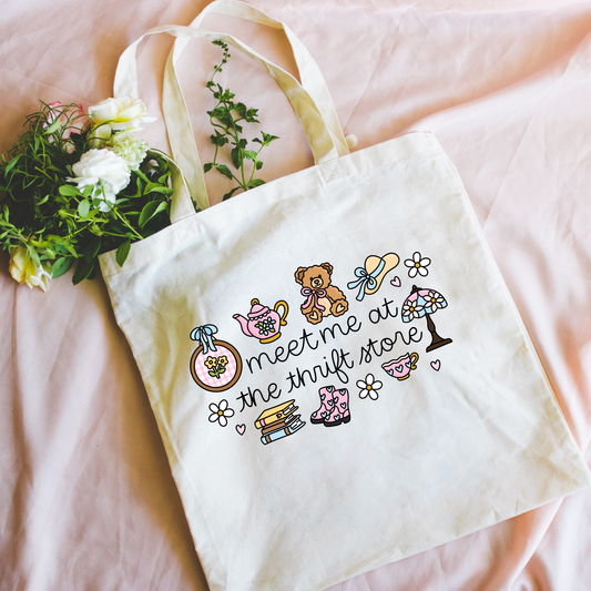 Meet Me In The Thrift Store Canvas Tote Bag