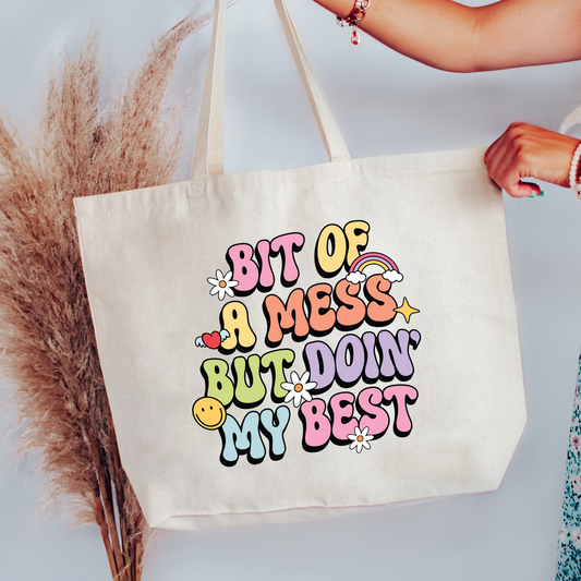 Bit Of A Mess Canvas Tote Bag