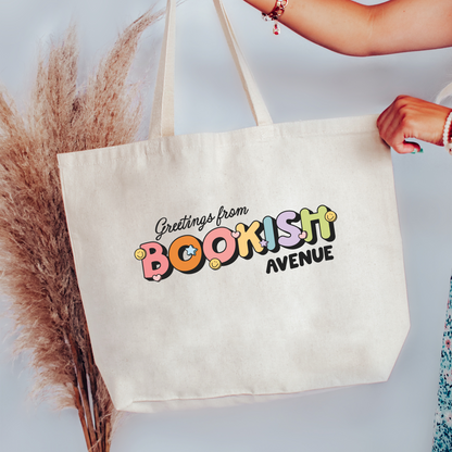 Bookish Avenue Canvas Tote Bag