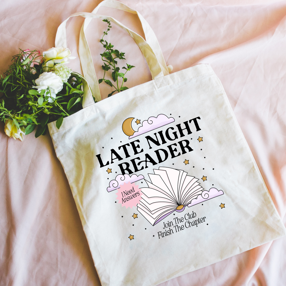 Late Night Reader Tote Bag