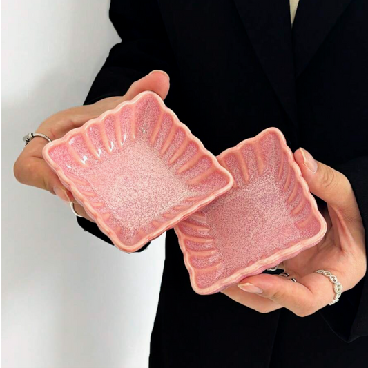 Mini Pink Speckled Trinket Tray