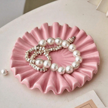 Pink Ruffle Trinket Tray