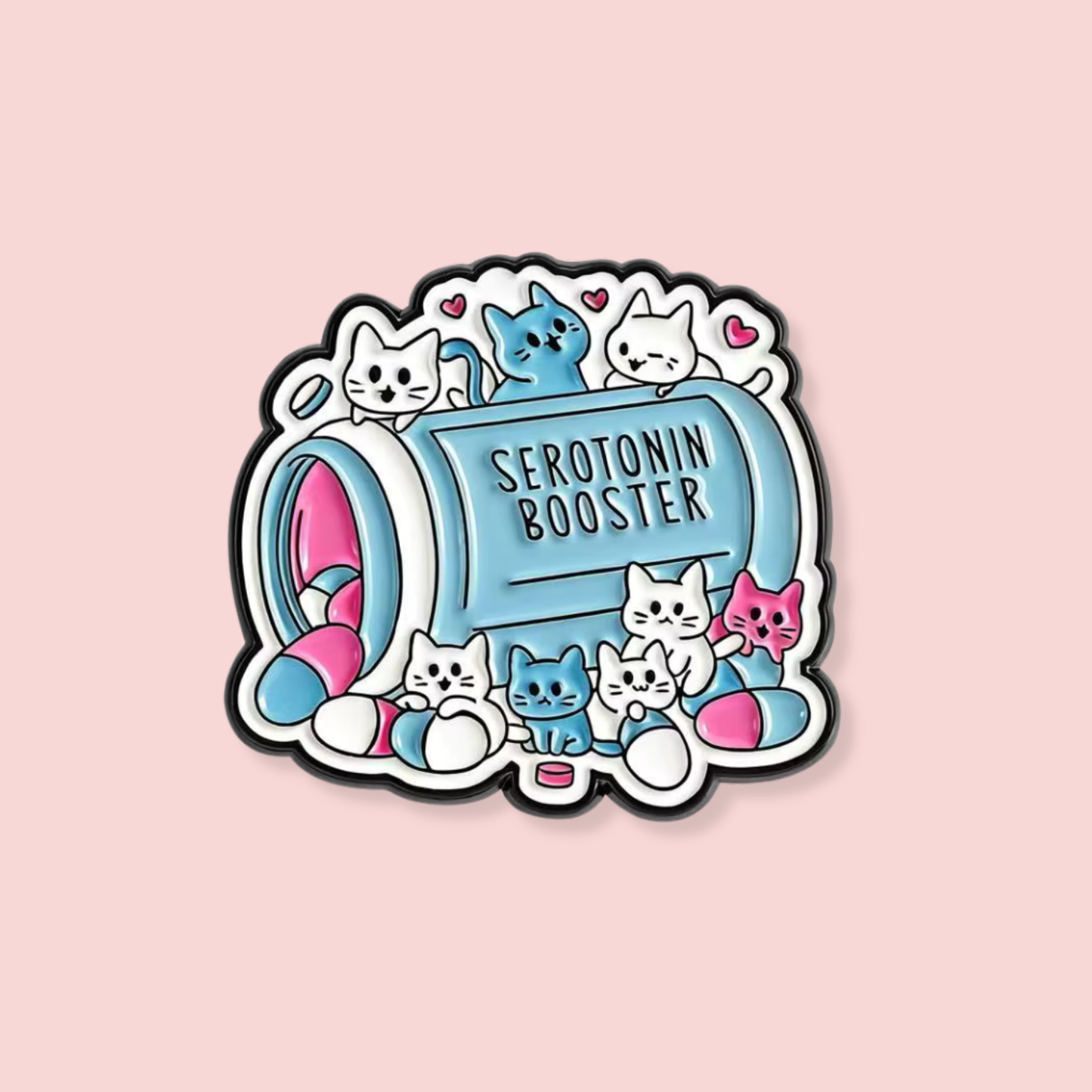 Serotonin Booster Cats Enamel Pin
