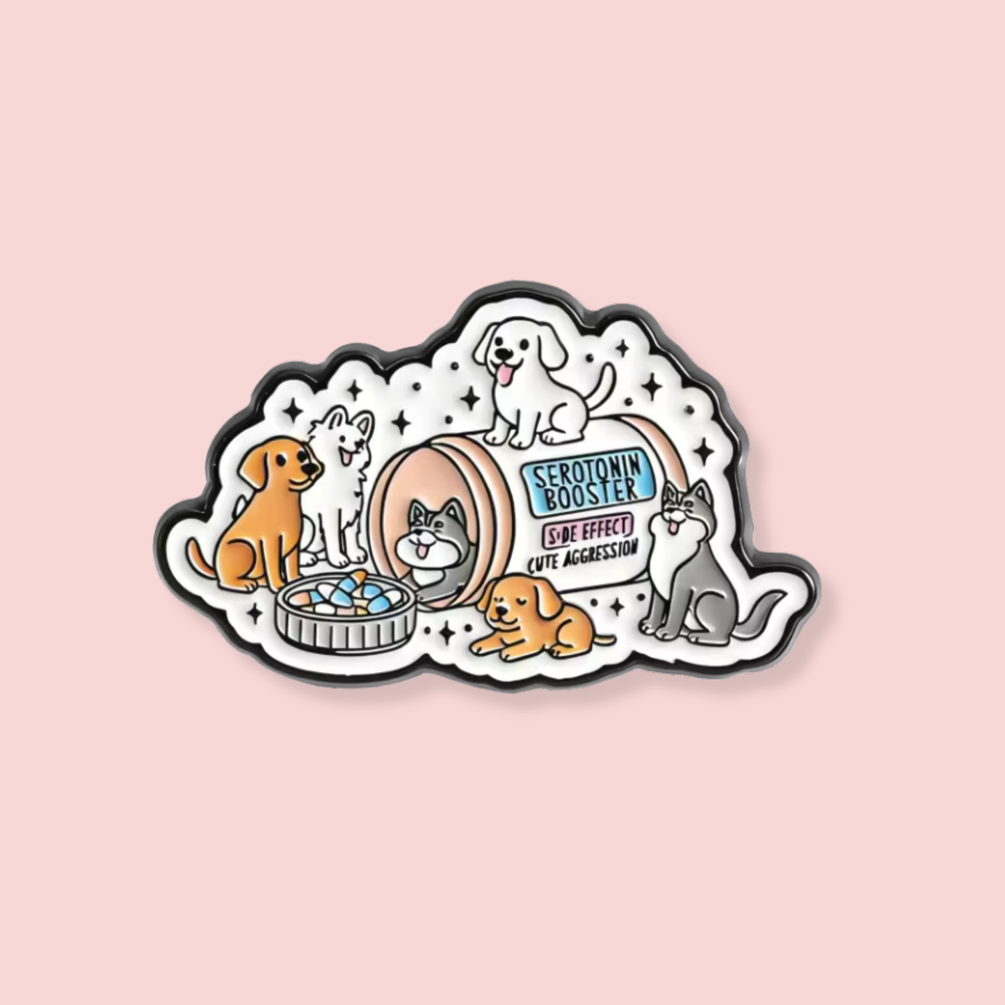 Serotonin Booster Dogs Enamel Pin
