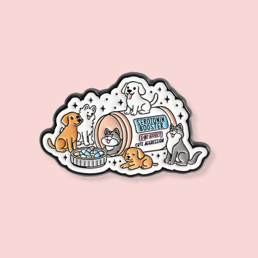Serotonin Booster Dogs Enamel Pin